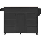 Black / Blue / White Rolling Kitchen Cart with 8 Drawers, 1-Person Use