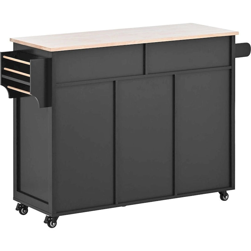 Black / Blue / White Rolling Kitchen Cart with 8 Drawers, 1-Person Use