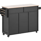 Black / Blue / White Rolling Kitchen Cart with 8 Drawers, 1-Person Use