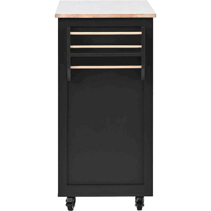 Black / Blue / White Rolling Kitchen Cart with 8 Drawers, 1-Person Use