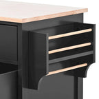 Black / Blue / White Rolling Kitchen Cart with 8 Drawers, 1-Person Use