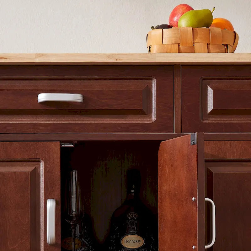 Rolling Kitchen Cart with 2 Drawers – Brown / Chocolate, 1-Person Use