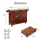 Rolling Kitchen Cart with 2 Drawers – Brown / Chocolate, 1-Person Use