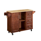 Rolling Kitchen Cart with 2 Drawers – Brown / Chocolate, 1-Person Use