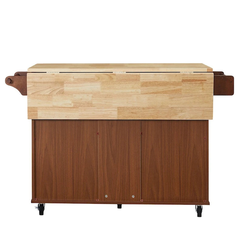 Rolling Kitchen Cart with 2 Drawers – Brown / Chocolate, 1-Person Use
