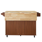Rolling Kitchen Cart with 2 Drawers – Brown / Chocolate, 1-Person Use