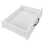 White / Gray / Walnut Brown Kitchen Island with Tilt-Out Trash Cabinet