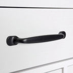 White / Gray / Walnut Brown Kitchen Island with Tilt-Out Trash Cabinet