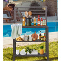Grey Aluminum Outdoor Kitchen Island with Storage, Single Station