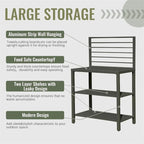 Grey Aluminum Outdoor Kitchen Island with Storage, Single Station