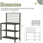 Grey Aluminum Outdoor Kitchen Island with Storage, Single Station