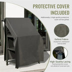 Grey Aluminum Outdoor Kitchen Island with Storage, Single Station