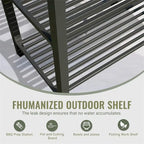 Grey Aluminum Outdoor Kitchen Island with Storage, Single Station