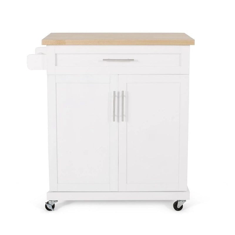 White / Black / Grey Modern Rolling Kitchen Cart with Storage