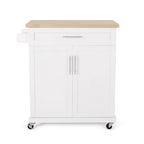 White / Black / Grey Modern Rolling Kitchen Cart with Storage
