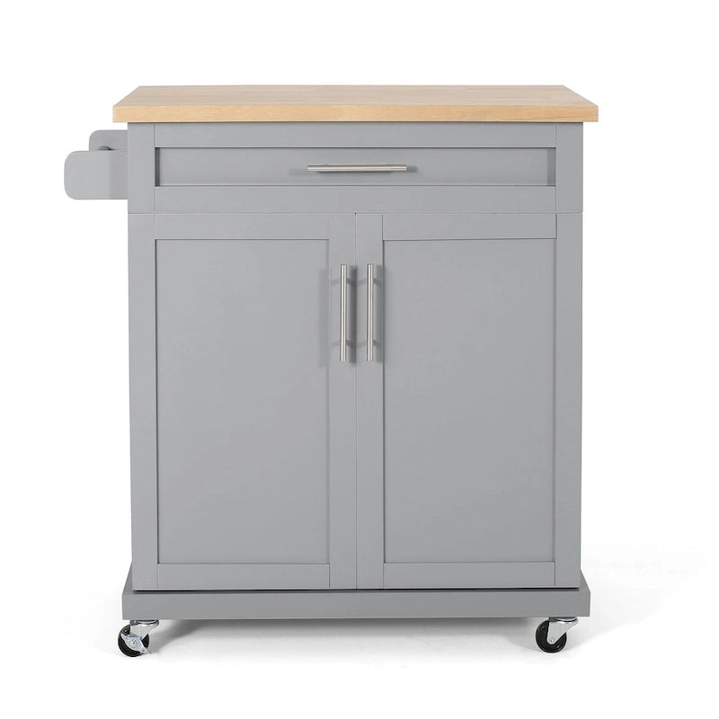 White / Black / Grey Modern Rolling Kitchen Cart with Storage