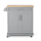 White / Black / Grey Modern Rolling Kitchen Cart with Storage