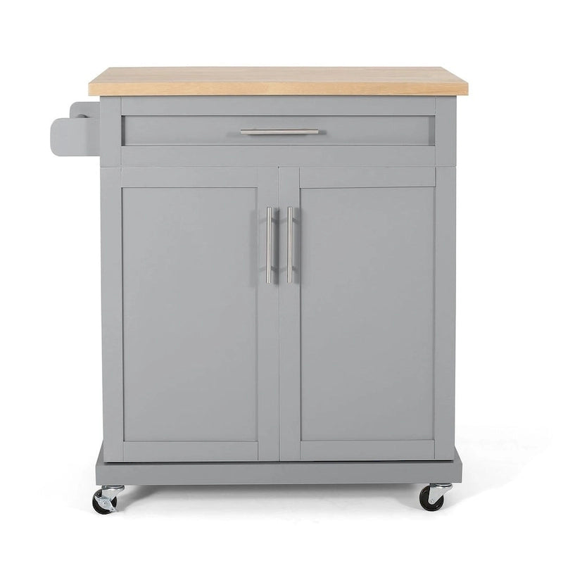 White / Black / Grey Modern Rolling Kitchen Cart with Storage
