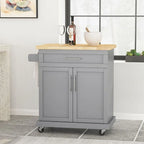 White / Black / Grey Modern Rolling Kitchen Cart with Storage