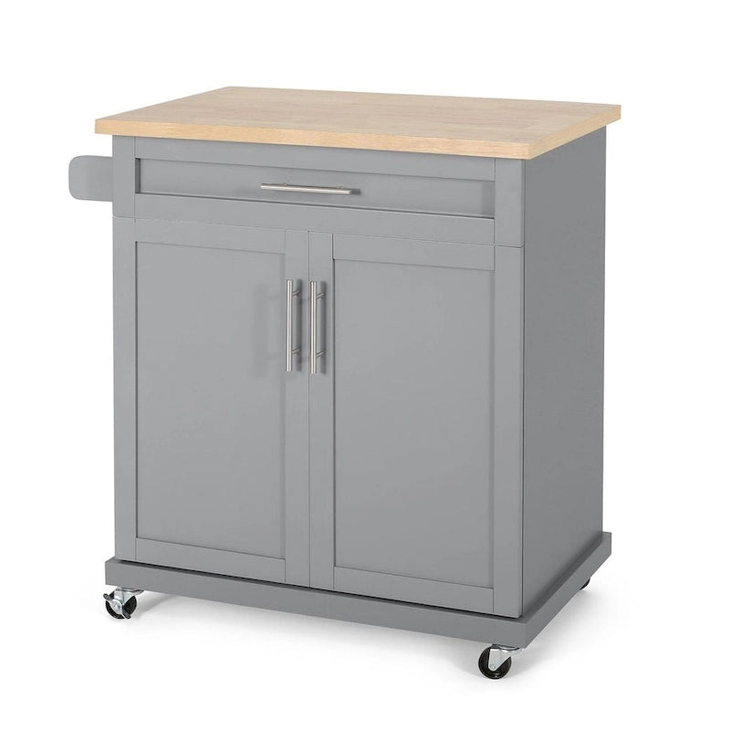 White / Black / Grey Modern Rolling Kitchen Cart with Storage