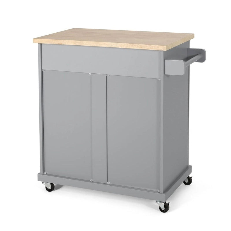 White / Black / Grey Modern Rolling Kitchen Cart with Storage