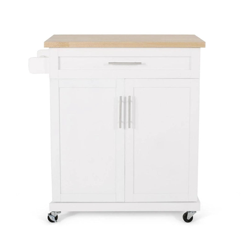 White / Black / Grey Modern Rolling Kitchen Cart with Storage