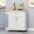 White / Black / Grey Modern Rolling Kitchen Cart with Storage