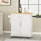 White / Black / Grey Modern Rolling Kitchen Cart with Storage