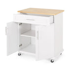 White / Black / Grey Modern Rolling Kitchen Cart with Storage