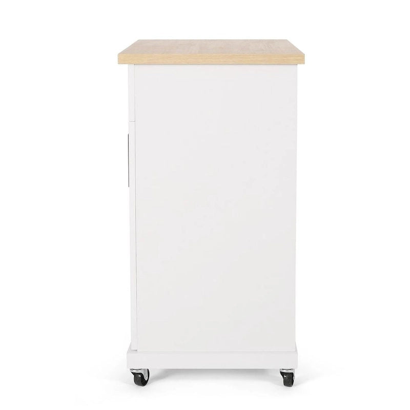 White / Black / Grey Modern Rolling Kitchen Cart with Storage
