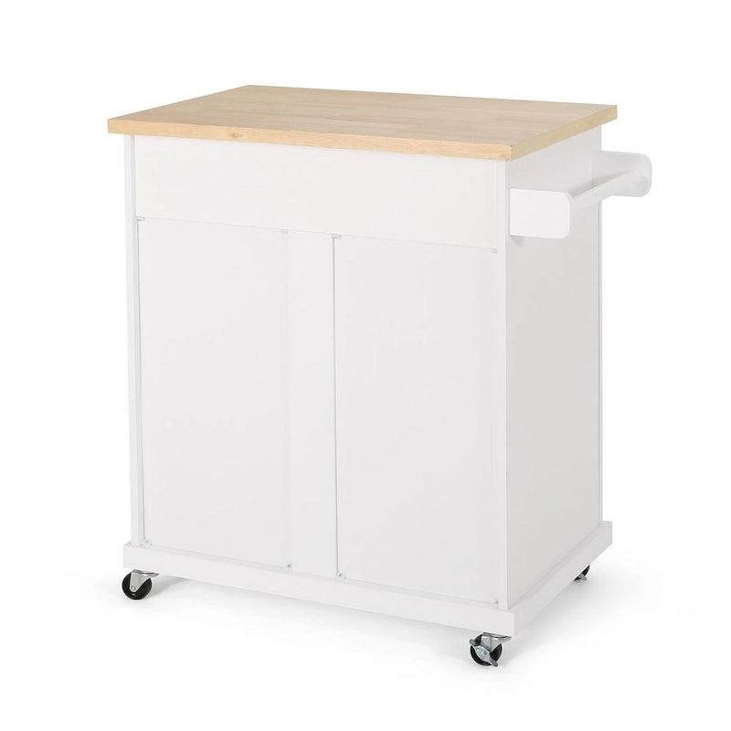 White / Black / Grey Modern Rolling Kitchen Cart with Storage