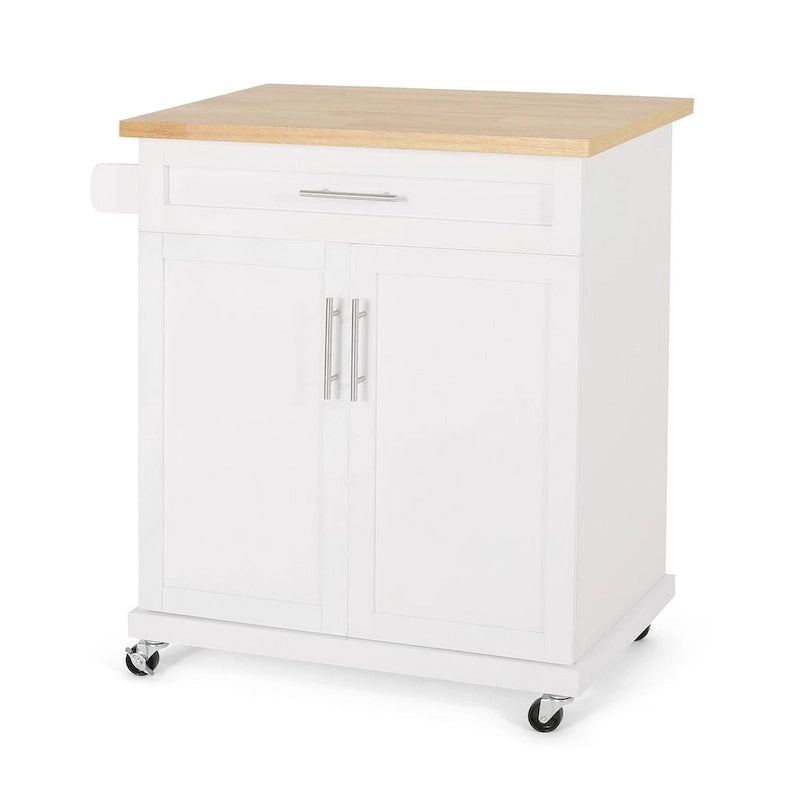 White / Black / Grey Modern Rolling Kitchen Cart with Storage