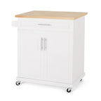 White / Black / Grey Modern Rolling Kitchen Cart with Storage