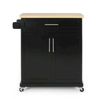 White / Black / Grey Modern Rolling Kitchen Cart with Storage