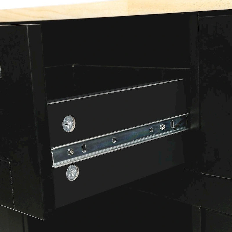 Black/Mint Green/White/Blue Drop-Leaf Rolling Kitchen Island Cart with Storage