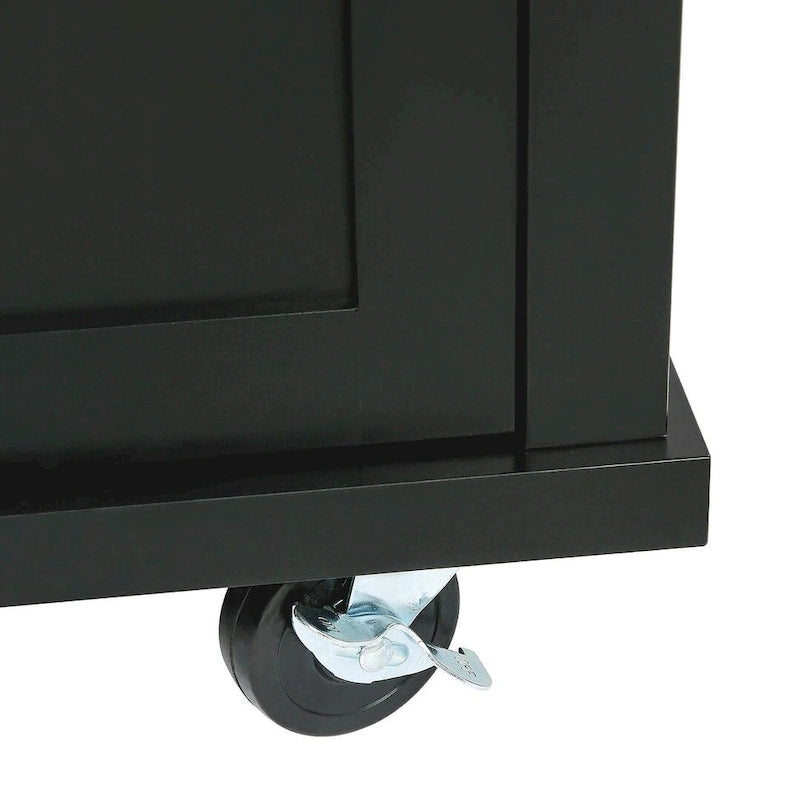 Black/Mint Green/White/Blue Drop-Leaf Rolling Kitchen Island Cart with Storage