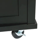 Black/Mint Green/White/Blue Drop-Leaf Rolling Kitchen Island Cart with Storage