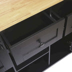 Black/Mint Green/White/Blue Drop-Leaf Rolling Kitchen Island Cart with Storage