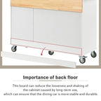 White / Black / Blue / Grey Blue Rolling Kitchen Island with Drop Leaf, 2 Doors & 3 Drawers, 1-Person Use
