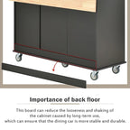 White / Black / Blue / Grey Blue Rolling Kitchen Island with Drop Leaf, 2 Doors & 3 Drawers, 1-Person Use