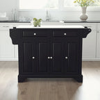 Black Granite Top Stationary Kitchen Island