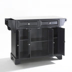Black Granite Top Stationary Kitchen Island