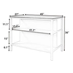 Walnut Stationary Kitchen Island, Wood Butcher Block Top, 2 Shelves (1–2 Person)