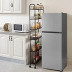 Black Multi-Tier Rolling Storage Cart with Lockable Wheels, 1-Person Assembly