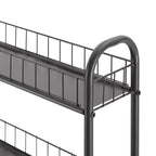 Black Multi-Tier Rolling Storage Cart with Lockable Wheels, 1-Person Assembly