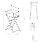 30 Director's Chair Natural Frame-Confetti - 23W x 19D x 45.5H