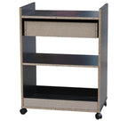 Black Kitchen Cart with Drawer & Shelves, Single-User