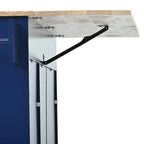 Black / White / Blue Rolling Kitchen Island with Drop Leaf, Seats 2