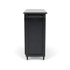 Black Kitchen Cart with Stainless Steel Top, Single User