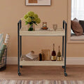 White Oak 2-Tier Kitchen Cart on Wheels